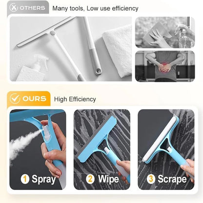 Streak-Free Window Cleaner – Spray, Wipe & Scrape in One