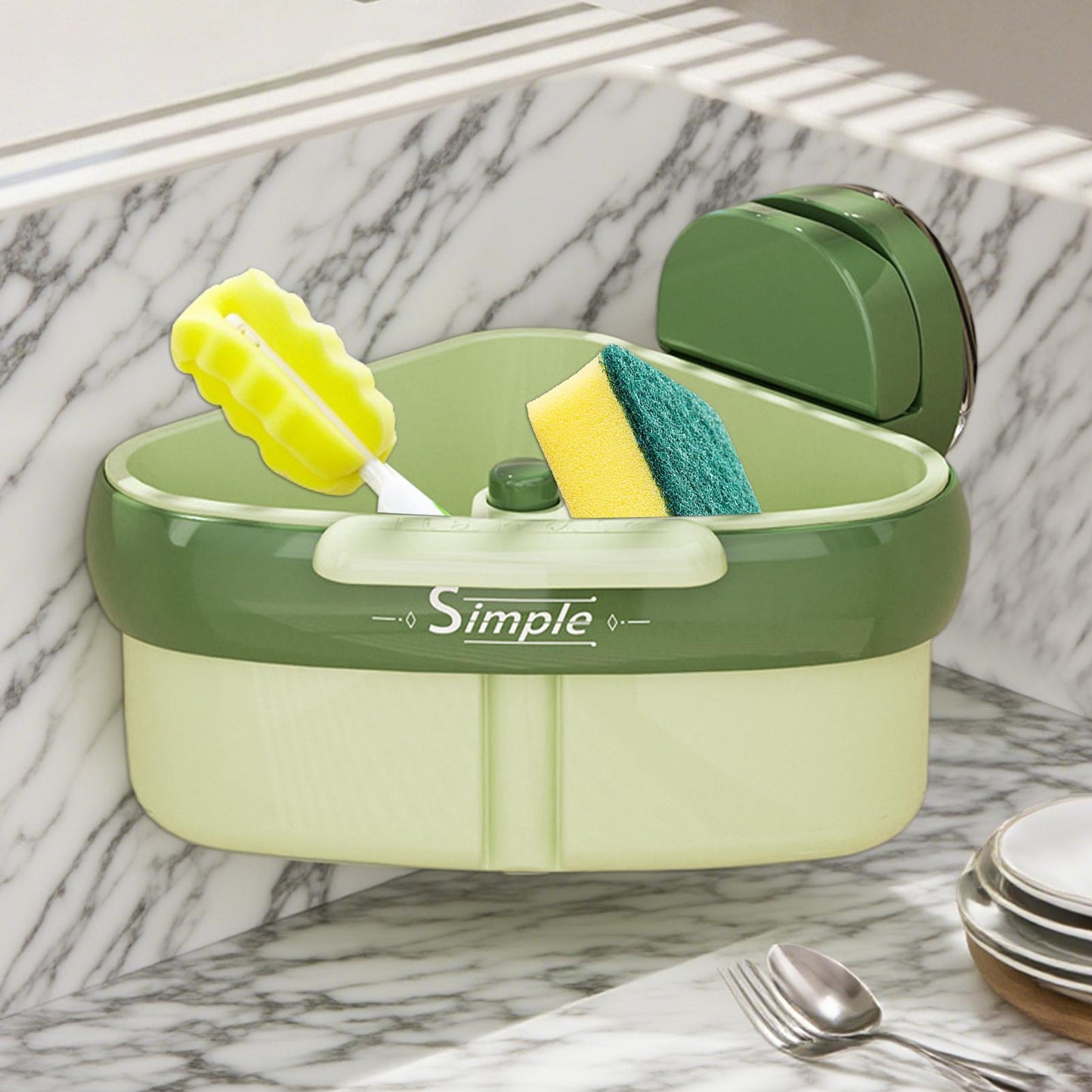 Suction Cup Sink Corner Rack Drain Basket