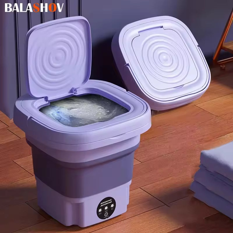 8L Portable Folding Washing Machine Bucket for Clothes Socks Underwear