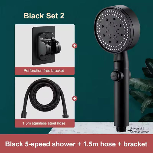 High-Pressure 5-Mode Handheld Shower Head Set